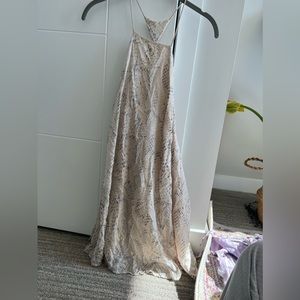 Felt snake skin open back dress